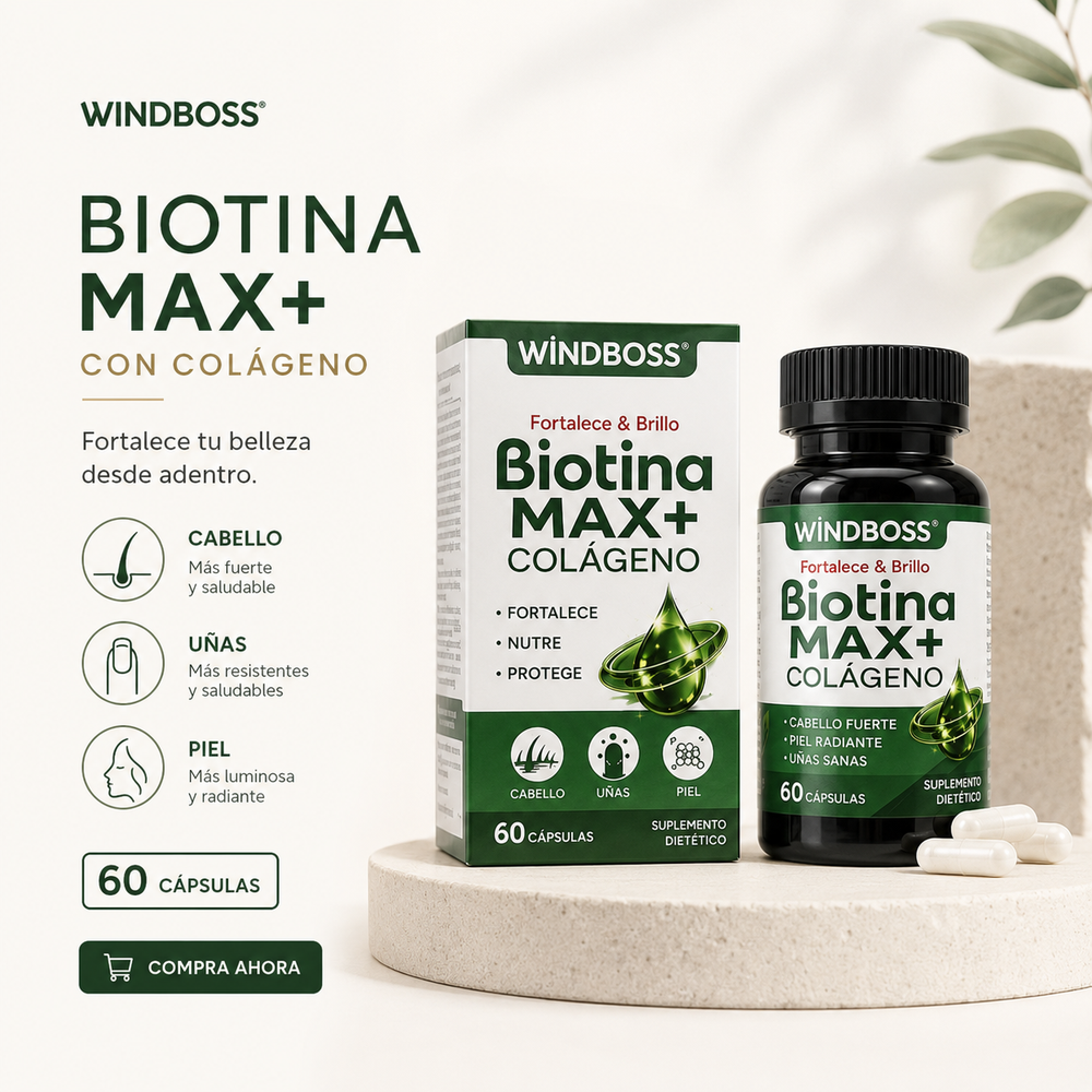 BIOTINA MAX + COLAGENO - FORMULA PREMIUM